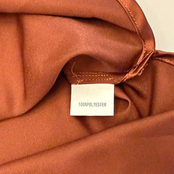 Petal & Pup Satin Sheer Midi Dress in Rust Orange Size 10 Party Glam Formal - Picture 6 of 6